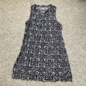 Old Navy Blue White Henley Sleeveless Dress S